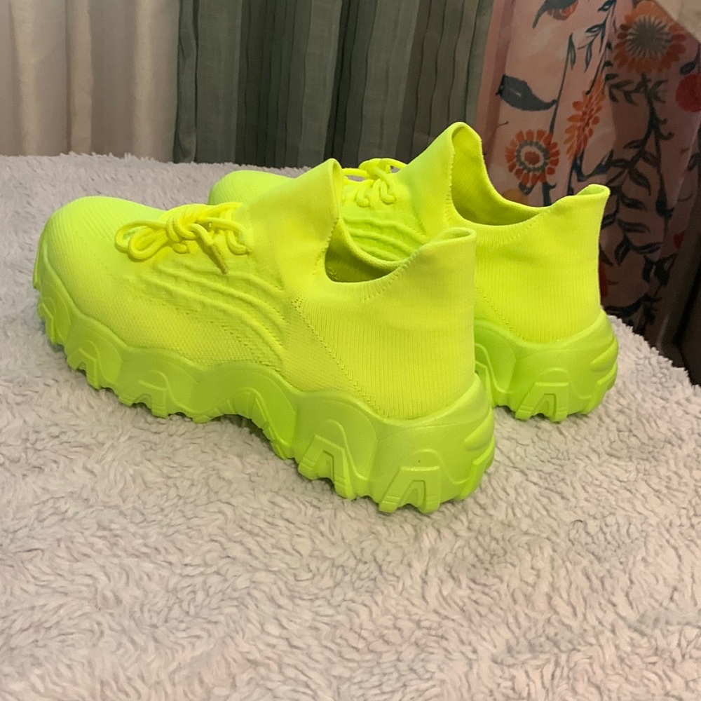 Neon yellow sneakers